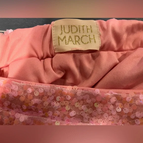 Judith March Glittering Pink Feather Mini Skirt - Picture 3 of 4